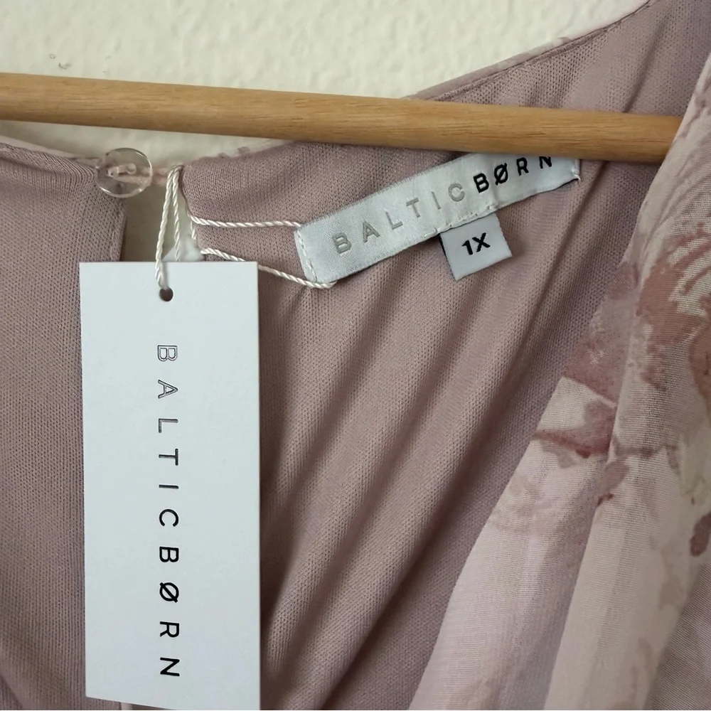 Baltic Born NWT Alexandria Smocked Maxi Dress Blush Floral Pink Plus Size 1X - Picture 9 of 12